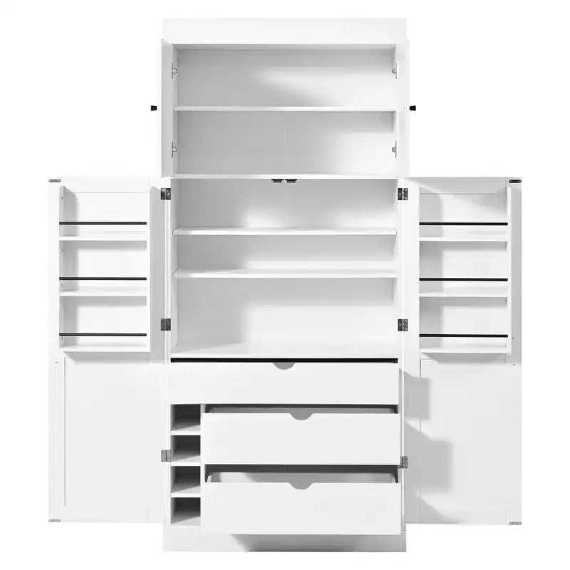 77H Freestanding Kitchen Storage Pantry, Large Dining Storage Cabinet Cupboard with Door Shelves and Adjustable Shelves