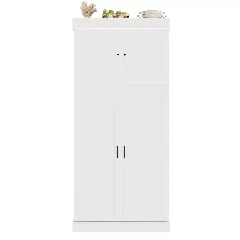 77H Freestanding Kitchen Storage Pantry, Large Dining Storage Cabinet Cupboard with Door Shelves and Adjustable Shelves