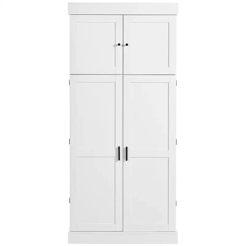 77H Freestanding Kitchen Storage Pantry, Large Dining Storage Cabinet Cupboard with Door Shelves and Adjustable Shelves