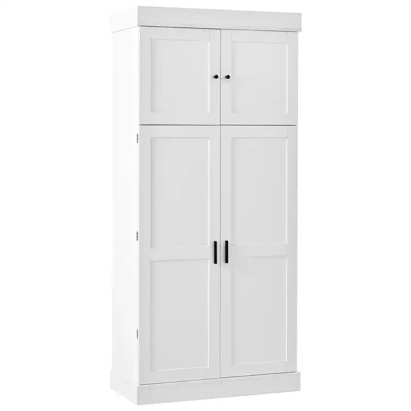 77H Freestanding Kitchen Storage Pantry, Large Dining Storage Cabinet Cupboard with Door Shelves and Adjustable Shelves