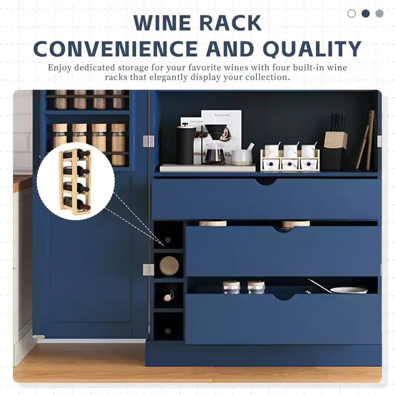 77H Freestanding Kitchen Storage Pantry, Large Dining Storage Cabinet Cupboard with Door Shelves and Adjustable Shelves