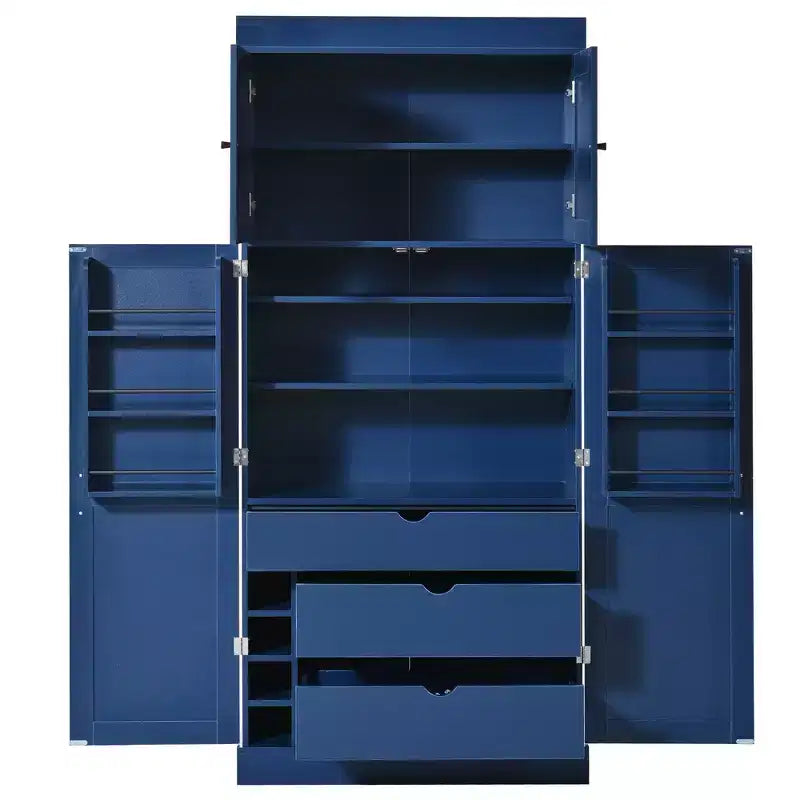 77H Freestanding Kitchen Storage Pantry, Large Dining Storage Cabinet Cupboard with Door Shelves and Adjustable Shelves