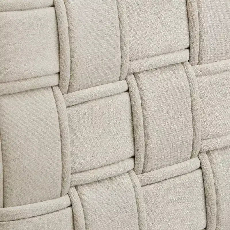 Walnut Finish Woven Upholstered Bench