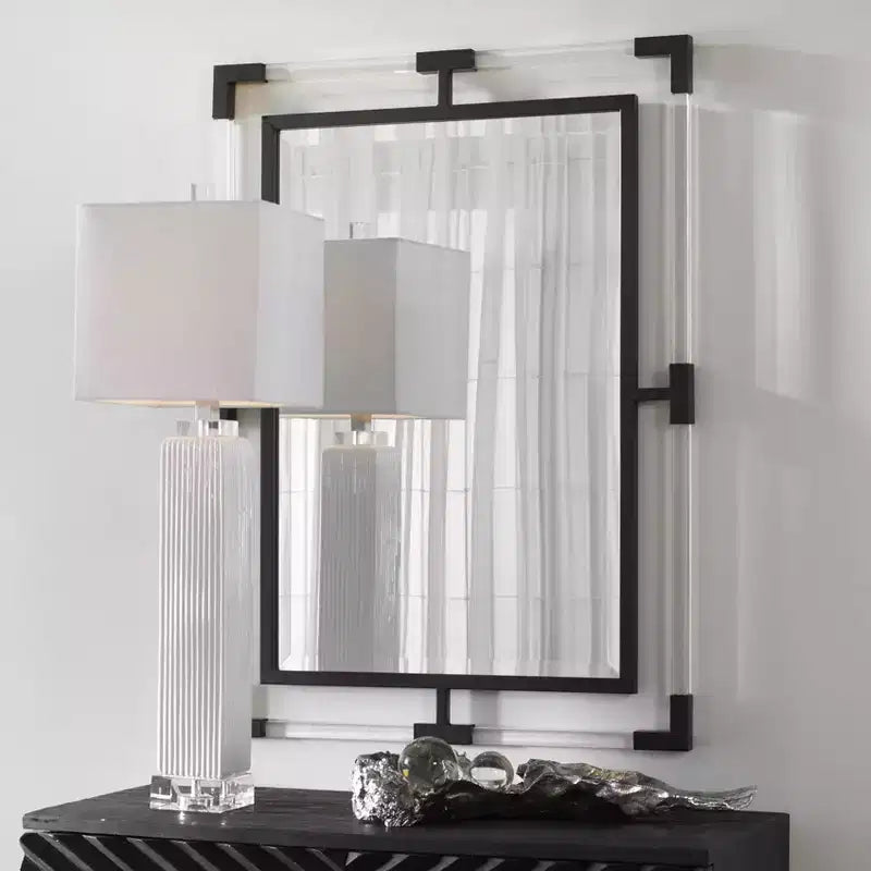 Matte Black 28 x 38 Rectangular Wall Mirror