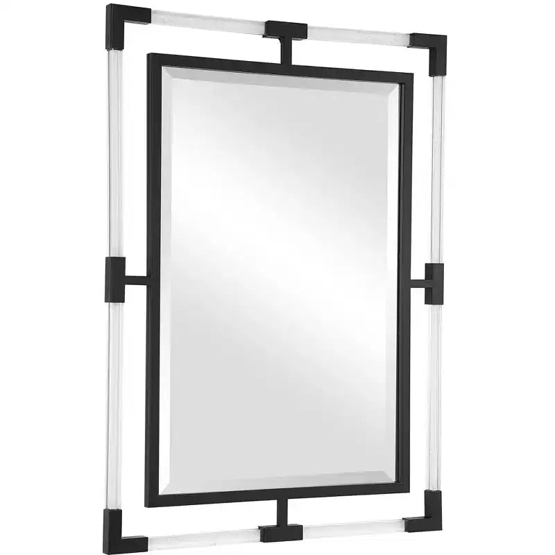 Matte Black 28 x 38 Rectangular Wall Mirror