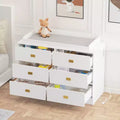 6-Drawer Changing Table Dresser,Baby Nursery Dresser & Diaper Changing Station Featuring Removable Top, Soft Pad, and MultiFunction Storage