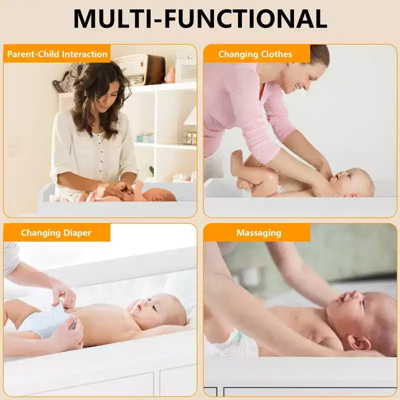 6-Drawer Changing Table Dresser,Baby Nursery Dresser & Diaper Changing Station Featuring Removable Top, Soft Pad, and MultiFunction Storage