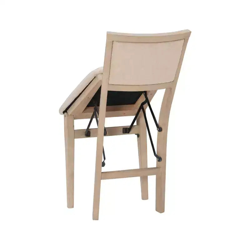 Set of 2 Claire Solid Wood and Upholstered Seat Folding Chairs Gray Wash - Linon