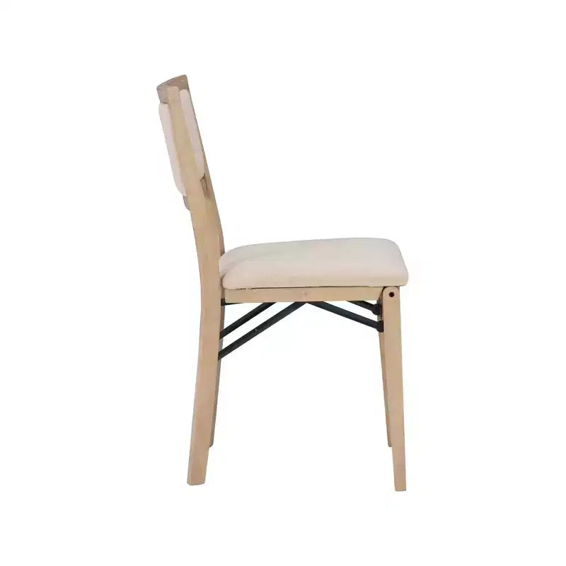 Set of 2 Claire Solid Wood and Upholstered Seat Folding Chairs Gray Wash - Linon