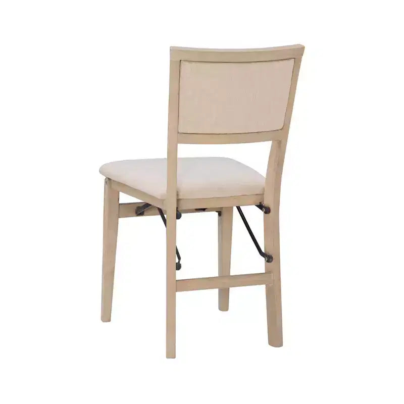 Set of 2 Claire Solid Wood and Upholstered Seat Folding Chairs Gray Wash - Linon