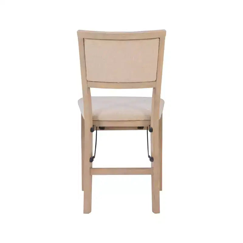 Set of 2 Claire Solid Wood and Upholstered Seat Folding Chairs Gray Wash - Linon