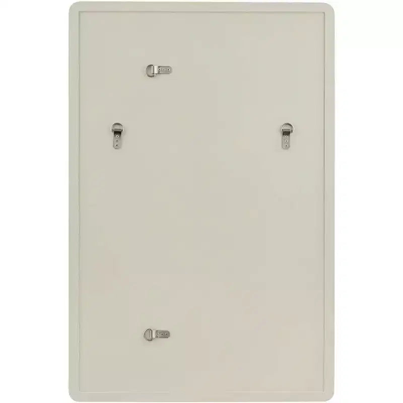 Rectangular Vanity Wall Mirror, Modern Beveled Glass Matte Beige Gold Frame 28 Wide for Bathroom Bedroom Home