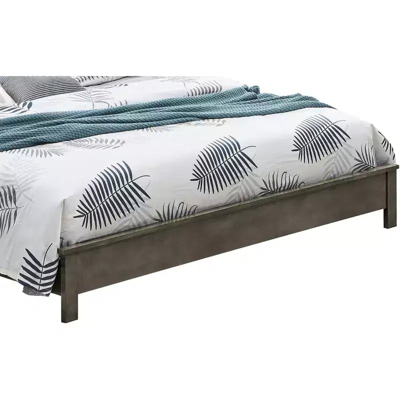 Tufted Faux Leather Panel Bed, Cappuccino Finish