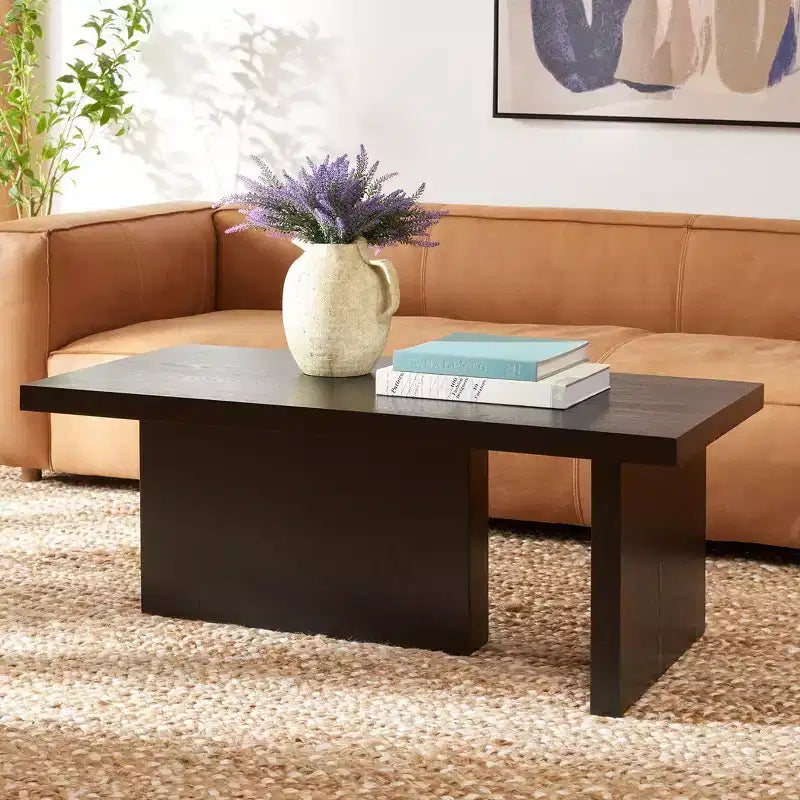 Modern Pinewood Coffee Table with Offset Legs