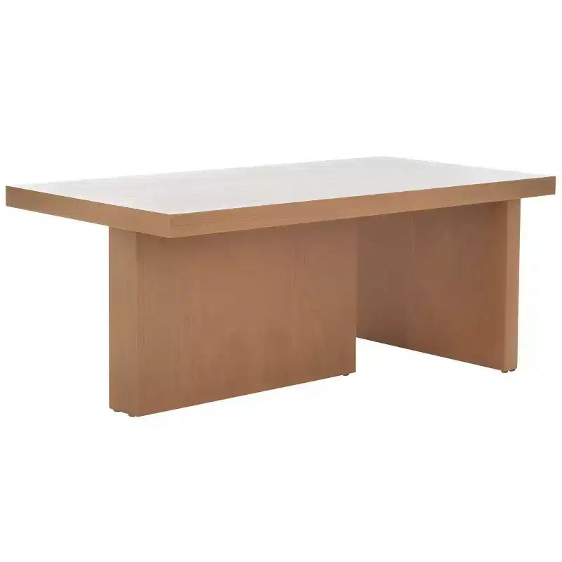 Modern Pinewood Coffee Table with Offset Legs