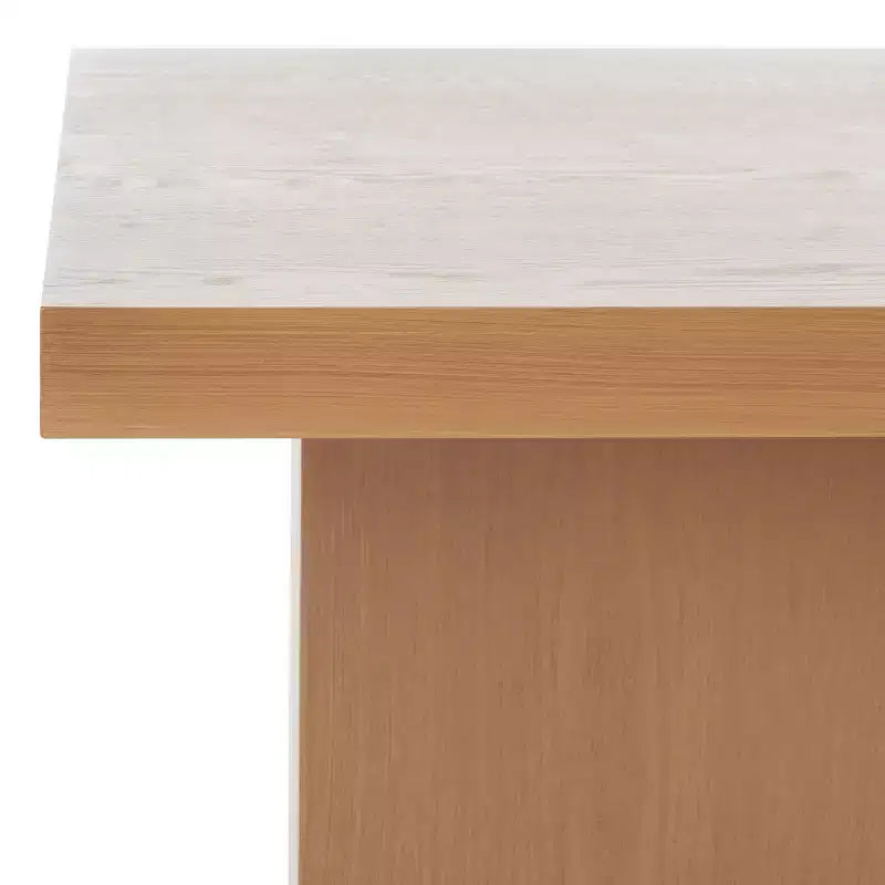 Modern Pinewood Coffee Table with Offset Legs