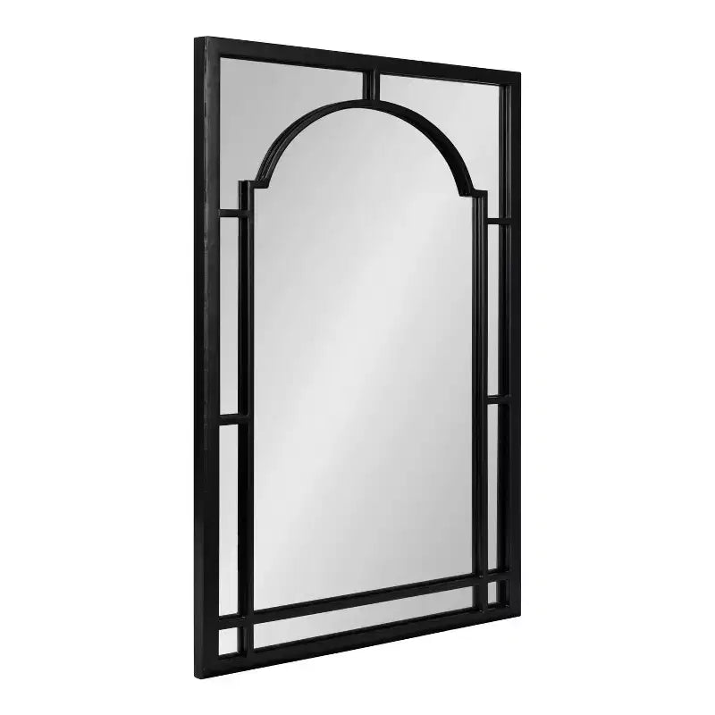 Lyla Metal Framed Arch Decorative Wall Mirror Black - Kate & Laurel All Things Decor