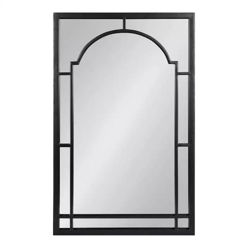 Metal Framed Arch Decorative Wall Mirror Black