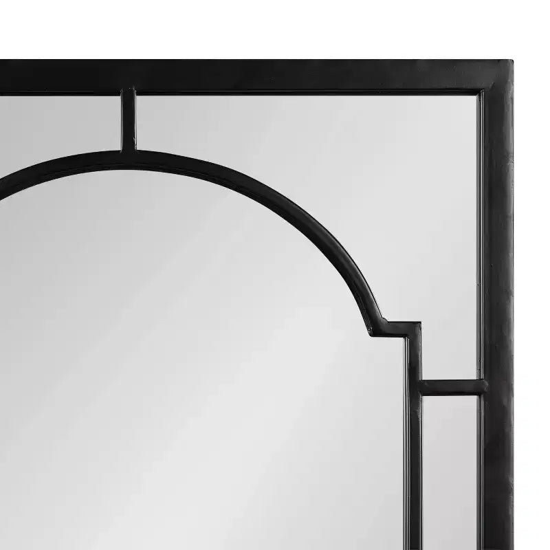 Metal Framed Arch Decorative Wall Mirror Black